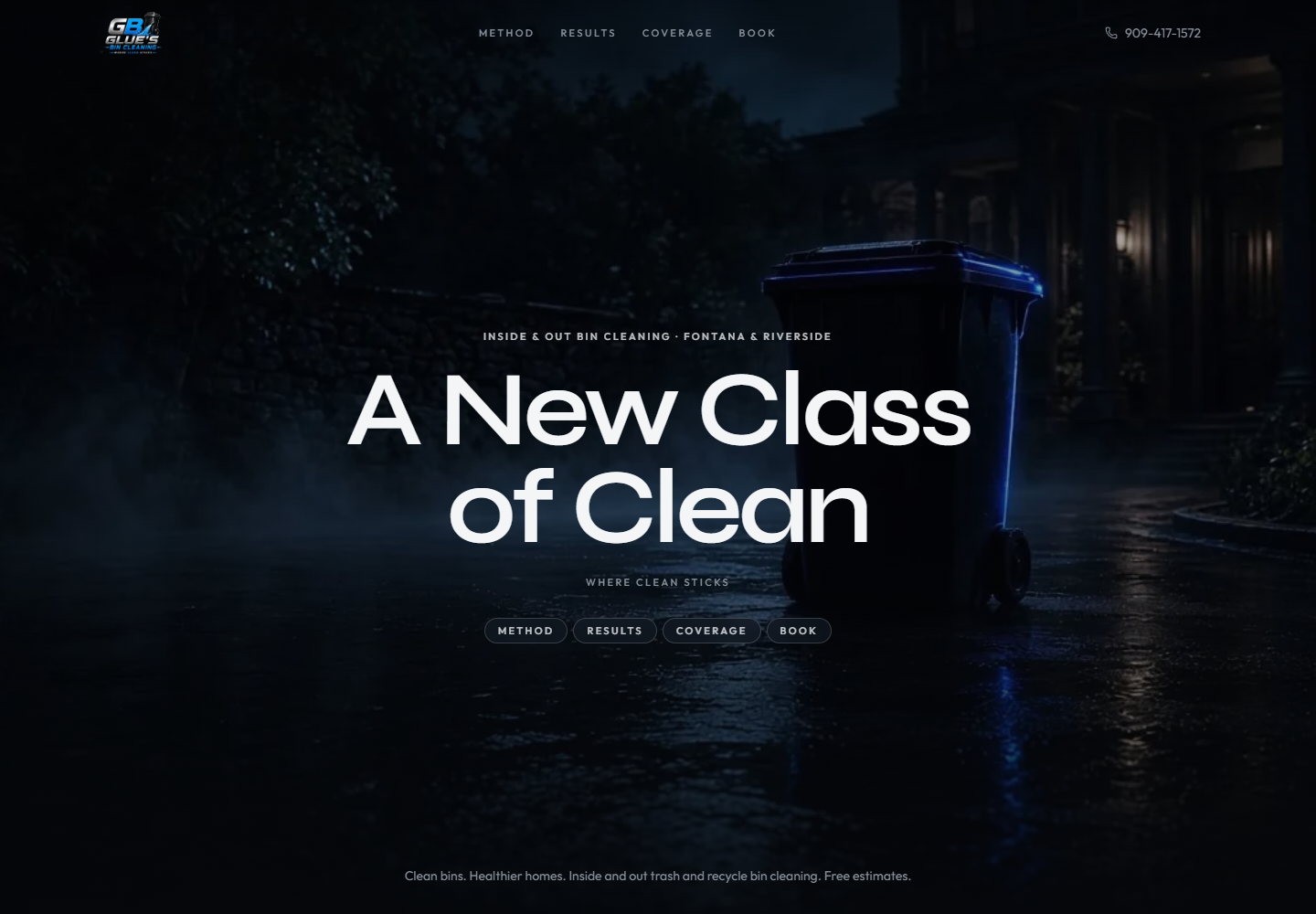 Glue’s Bin Cleaning: the real website built by OHOP STUDIOS